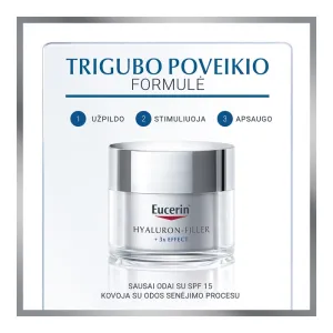 EUCERIN Hyaluron Filler dieninis kremas nuo raukšlių sausai odai SPF15 50ml